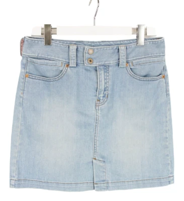 Gap Stretch Falda Mujer GB 12 Vaqueros Desteñir Efecto Cremallera Mini Azul - Imagen 1 de 4