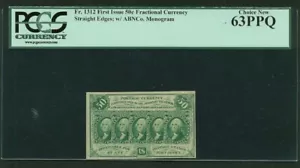 U.S 1862-63 50 CENT FRACTIONAL CURRENCY FR-1312 CERTIFIED PCGS CHOICE NEW 63-PPQ - Picture 1 of 2