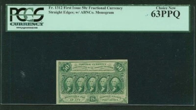 U.S 1862-63 50 CENT FRACTIONAL CURRENCY FR-1312 CERTIFIED PCGS CHOICE NEW 63-PPQ - Image 1 of 2