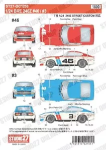 Studio 27 Decal 1/24 Datsun Bre 240Z #46/#3 für Tamiya DC1253 - Bild 1 von 2