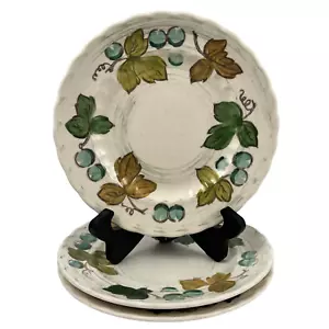 Metlox Vineyard Salad Plates Set of 3 VTG Poppytrail Vernon Grapes & Leaves USA - Picture 1 of 11