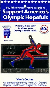 Vintage 1992 Albertville American Olympics Team Unused Sticker on Original Card - Picture 1 of 2