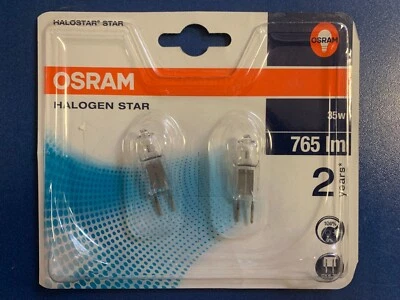 2X OSRAM Halogen Stiftsockellampe HALOSTAR 35W 12V GY 6,35 64432 DIMMBAR - Bild 1 von 2