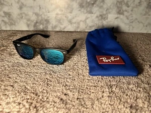 Rayban Junior RJ90525 100S/55 47 15 125 3N Black Sunglasses With Blue Soft Case - Picture 1 of 6