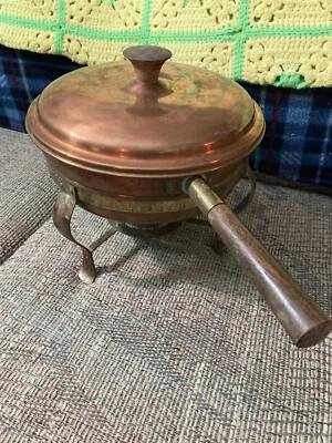 vintage copper chafing dish - Image 1 of 2
