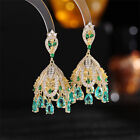 Indian Women Bride Crystal Bell Drop Bollywood Earrings Statement Party Jewelry