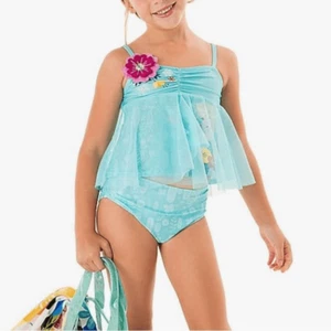 Costume da bagno Disney Store Frozen Anna Elsa 2 pezzi Deluxe bambina taglia 3 NUOVO - Foto 1 di 9