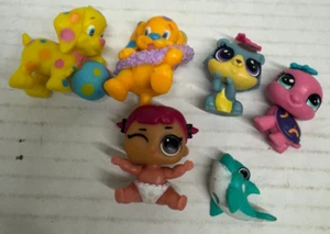 Menge 6 Littlest Pet Shop Figuren Tiere Hunde Hai Baby BIPD Spielen süß Spaß - Bild 1 von 3