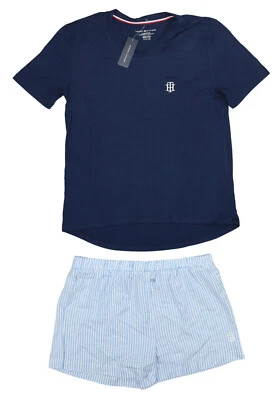 Tommy Hilfiger T-Shirt Top & Boxer Shorts 2-Piece Women's Pajama Set NWT - Image 1 of 3