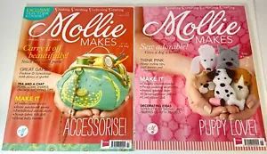 Lot 2 Mollie Makes Magazines 26 & 27~Puppy Love! Accessorise! Crafting Sewing - Foto 1 di 2