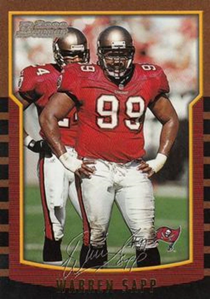 2000 Bowman #25 Warren Sapp Tampa Bay Buccaneers HOF - Image 1 of 1