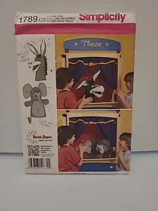 1789 Simplicity Sewing Pattern UNCUT Donkey Elephant Hand Puppets - Picture 1 of 4