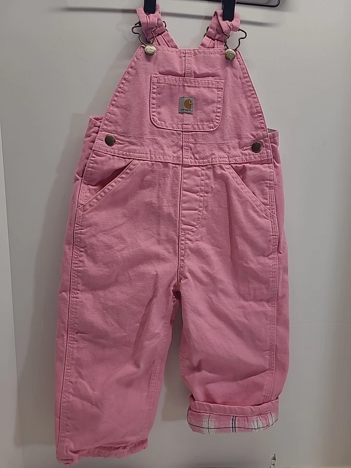 Carhartt粉色2T法兰绒衬里工作服 — 第 1/4 张图片