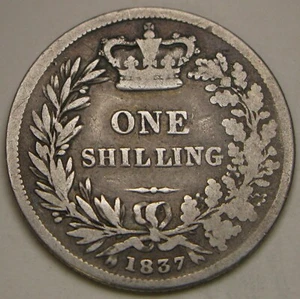 GREAT BRITAIN 1 Shilling 1837 - Silver 0.925 - William IV. - F/VF - 1453 * - Picture 1 of 2
