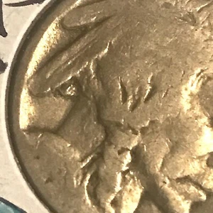 🎈🦣 1916 P 5c Indian Buffalo Nickel 🪶🪶 ddO Federn/Profil doubLiNG ERROR - Bild 1 von 10
