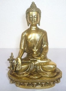 Large Tibet Ancient Tibetan brass Statue Medicine Buddha Statues - Picture 1 of 3
