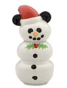 Disney Parks Mickey Mouse Santa Hat Snowman Christmas Cookie Jar NIB - Picture 1 of 1
