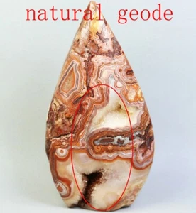 Natural Mexican Crazy Lace Agate Geode Quartz Crystal Free-form Up Stand Mineral - Picture 1 of 12
