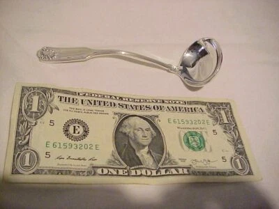 STERLING SILVER SAUCE  LADLE  BY FRANK SMITH IN FIDDLE SHELL PATTERN - Image 1 of 3