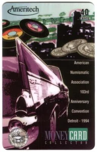 $0,40 1994 American Numismatic Convention ANA Detroit 1994 Sigillato! Scheda telefonica - Foto 1 di 3
