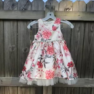 Couture Princess Floral Multi Color Jeweled Belt Toddler Dress Size 4 - Picture 1 of 8