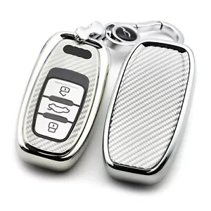 Funda protectora TPU diseño carbono para llave coche Audi A4 B8 A5 A6 A7 A8 Q5 - Imagen 1 de 12