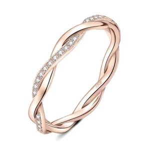 Silver moissanite ring size 7 Rose Gold Solid Silver - Picture 1 of 6