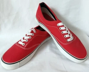 SKATE SHOES / SNEAKERS UNBRANDED RED CANVAS MEN SIZE 9 NEW NO TAGS/BOX - Picture 1 of 6