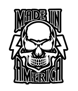 Made In America Skull Decal Stickers Biker Motorcycle Window Wall - Picture 1 of 33