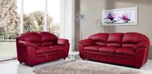 divano imbottito 2 posti 3 posti in ecopelle pelle salotto sofà divani ITALIA 01 - Foto 1 di 5