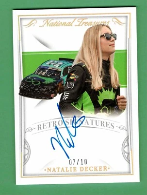 2022 PANINI NATIONAL TREASURES RACING NATALIE DECKER AUTO RETRO SIGANTURES 7/10 - Image 1 of 2