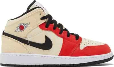 [DV7012-100] Jordan GS Air Jordan 1 Mid SS Dunk Contest Cream Sneakers *NEW* - Image 1 of 4