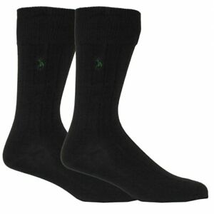 Men's Polo Ralph Lauren 2-Pack Egyptian Cotton Ribbed Socks, Black
