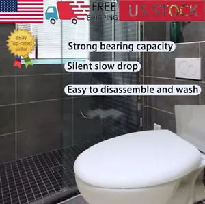 Heavy Duty UF Material Anti-Bacterial Oval Round Shape Soft Close Toilet Seat US - Picture 1 of 10