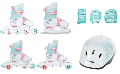 4in1 Inlineskates/Triskates/Rollschuhe/Schlittschuhe Croxer Inez- Neu!