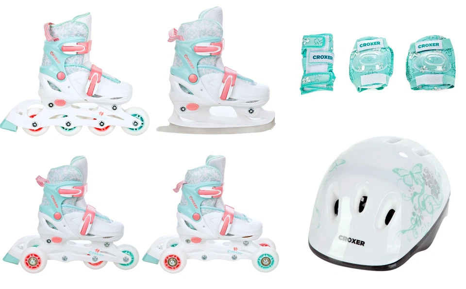 4in1 Inlineskates/Triskates/Rollschuhe/Schlittschuhe Croxer Inez- Neu!