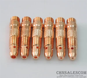 6 pcs 10N30 10N31 10N31M 10N32 10N28 406488 Collet Body Tig Torch WP-17/18/26 - Foto 1 di 3