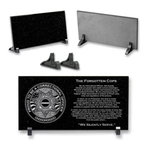 Correctional Officers - The Forgotten Cops - Laser Engraved Black Granite Plaque - Picture 1 of 12
