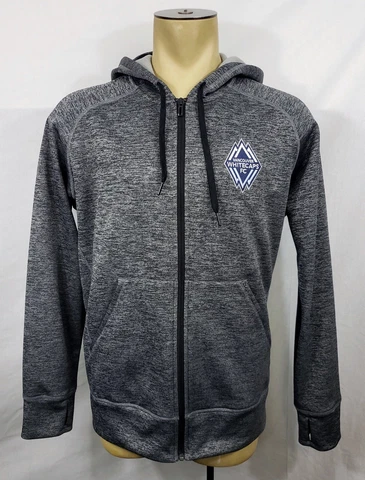 Mint Mens Adidas Vancouver Whitecaps MLS soccer gray fleece hoodie jacket XXL Cover
