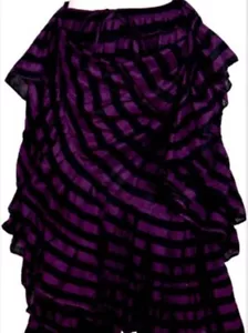 PARIS STRIPED PURPLE AND BLACK TRIBAL BELLYDANCE GYPSY ATS LUREX SKIRT 36 " - Picture 1 of 1