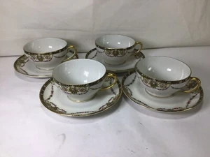 UU32 Vintage 4 Sets Limoges France Porcelain Beautiful Teacup & Saucer For Gift - Picture 1 of 6