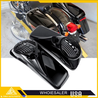 Tapas de altavoz negras vívidas de 8 pulgadas con tweeter para modelos Harley Touring 2014-2023 Foto 1 de 4