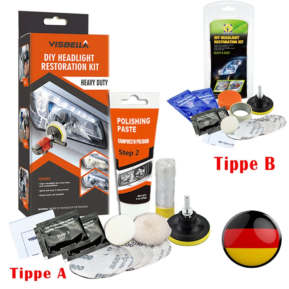 Profi Reparatur Set Scheinwerfer Politur Frontscheinwerfer Polieren Aufbereitung - Bild 1 von 4