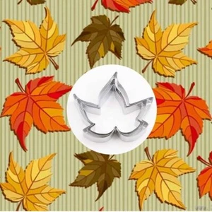 Stainless Steel Maple Leaf 3pcs Set Cutters Cookie Fondant Sugar Craft - Picture 1 of 2