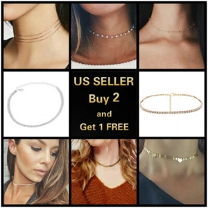 Choker Collar necklace Gold Silver Star Shining Multilayer Beads Women Jewelry * - Picture 1 of 15