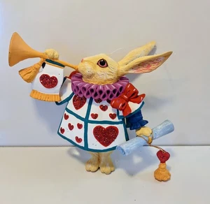 Vtg Dept 56 Alice in Wonderland Ornament White Rabbit Hearts Rare 1993 NO BOX - Picture 1 of 3