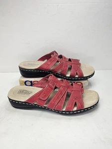 Croft & Barrow Damen 8 M Ortholite Slipper Klettverschluss Sandalen rot Freizeit - Bild 1 von 7