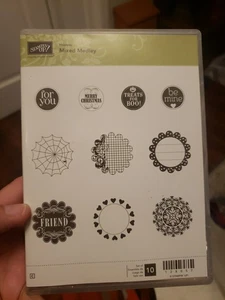 Stampin Up MIXED MEDLEY Stamp Set Circle Punch Tags Baked Bags Treats For Boo - Picture 1 of 3