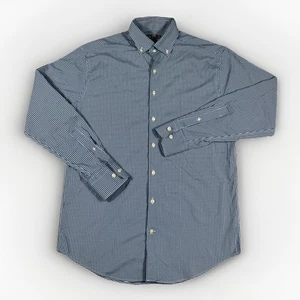 Peter Millar Hemd Herren mittelblau kariert kariert Sommer Komfort Button Down Golf - Bild 1 von 6