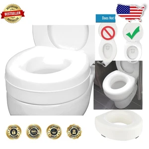 Raised Toilet Seat 5" Riser for Seniors - Enhanced Comfort, Stable, 300lb Cap - Picture 1 of 9